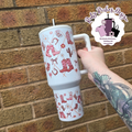 County And Western Theme 40oz Double Wall Insulated Metal Tumbler
