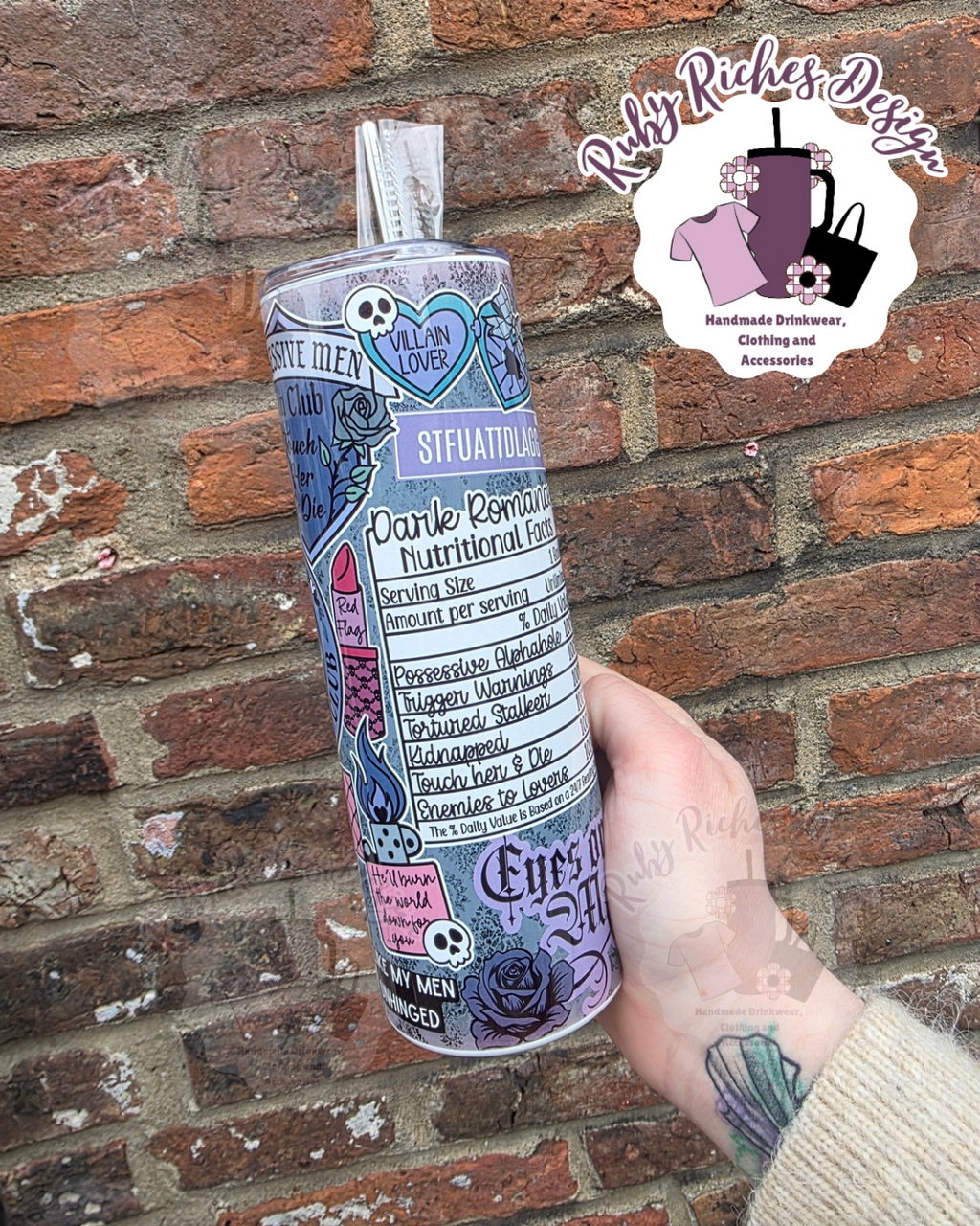Villan Lovers Book Club 20oz Double Wall Insulated Metal Tumbler