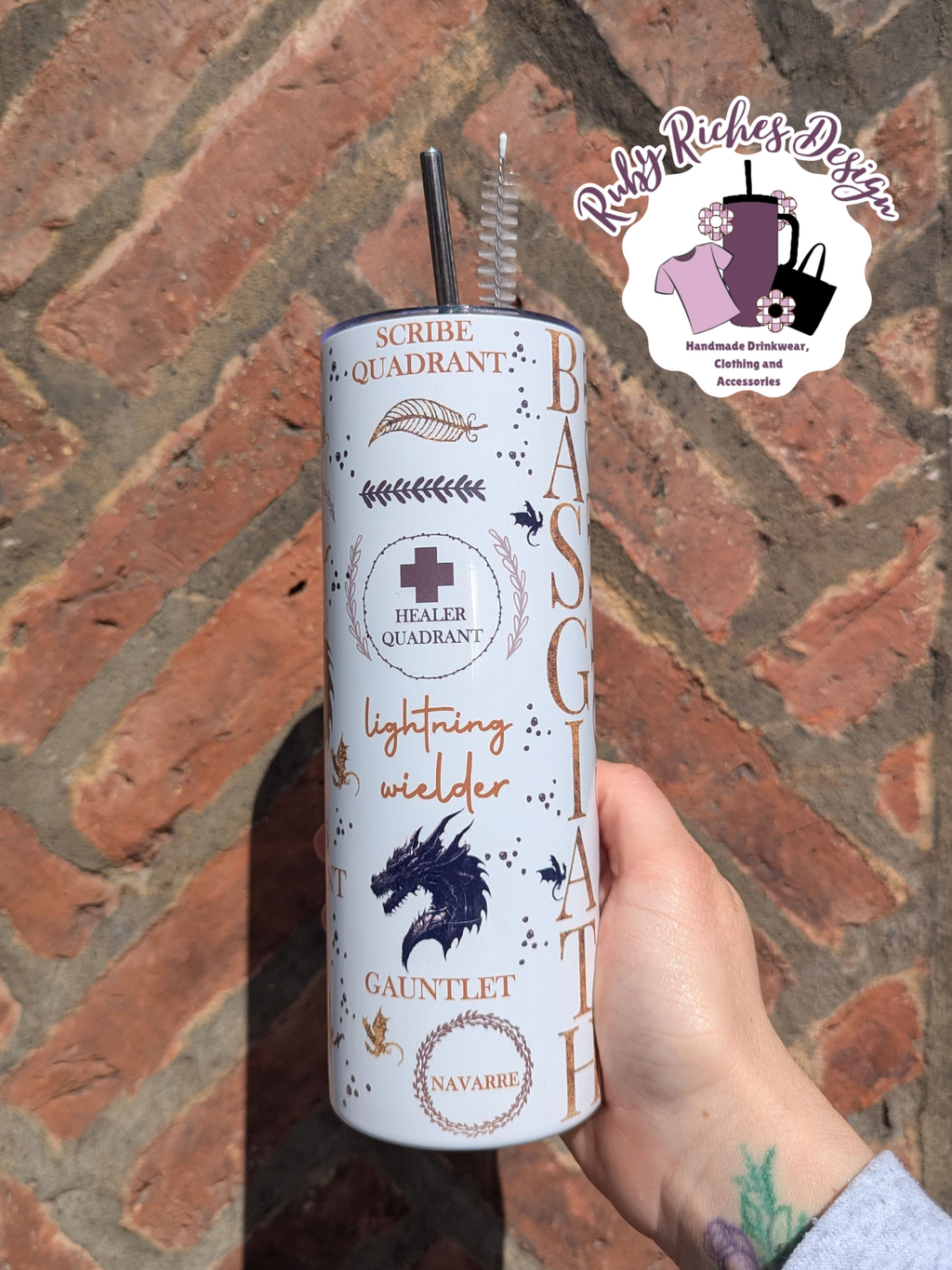 Fourth wing Book Theme 20oz Double Wall Insulated Metal Tumbler