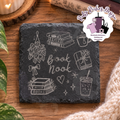 Book Nook Engraved Slate Coaster