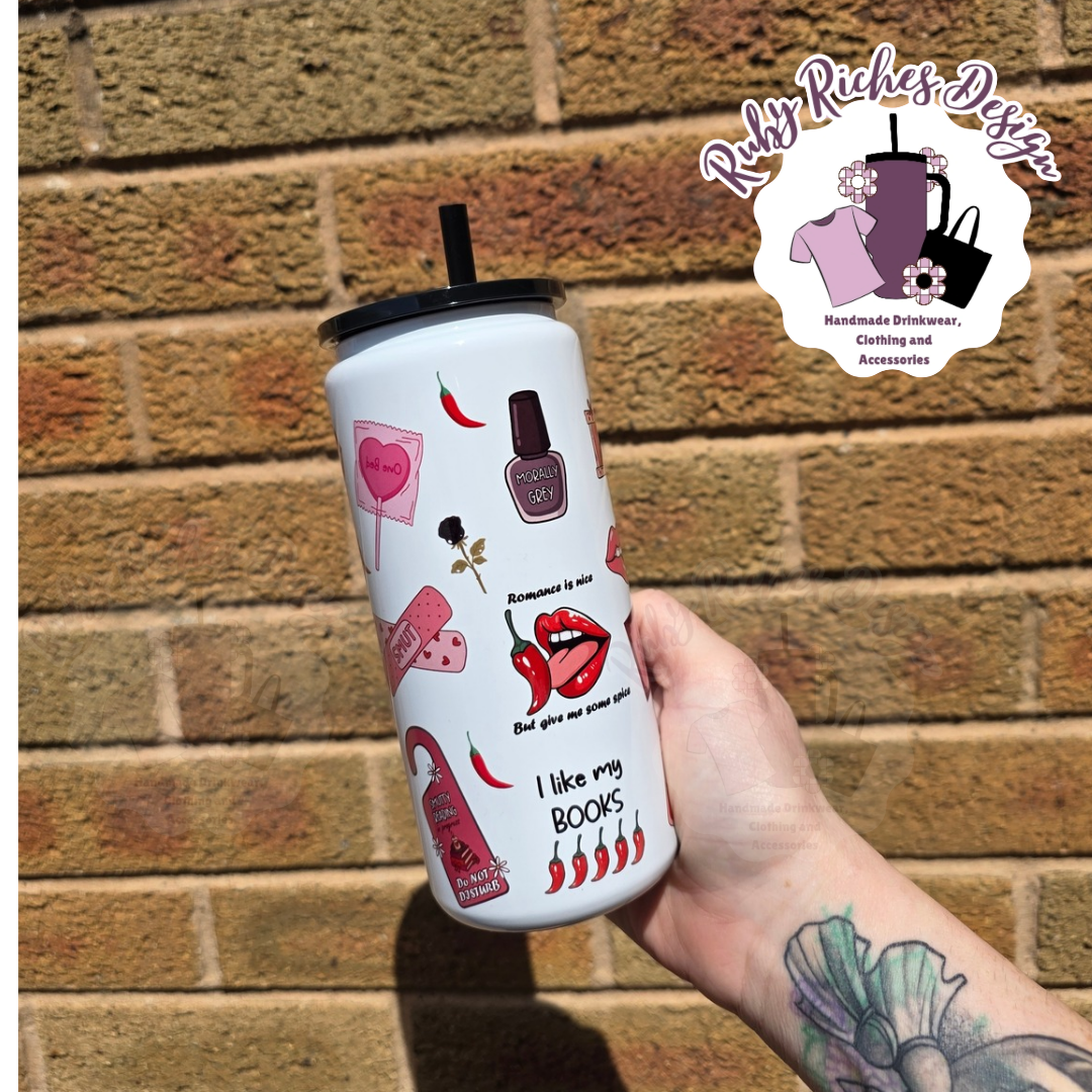 Romance Smutty Book Club 16oz Skinny Metal Tumbler With Double Wall Insulation