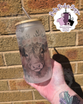 Highland Cow Butterfly Frosted Glass Tumbler