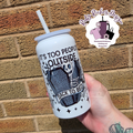 Its Too Peopoley outside 16oz Double Wall Insulated Metal Tumbler with vaccum lid