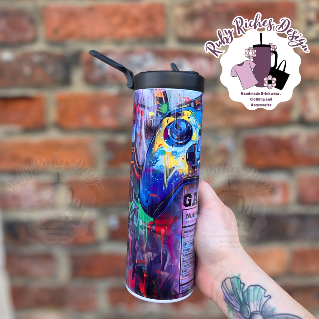 Gamer Flip Lid Double Wall Insulated Metal Bottle
