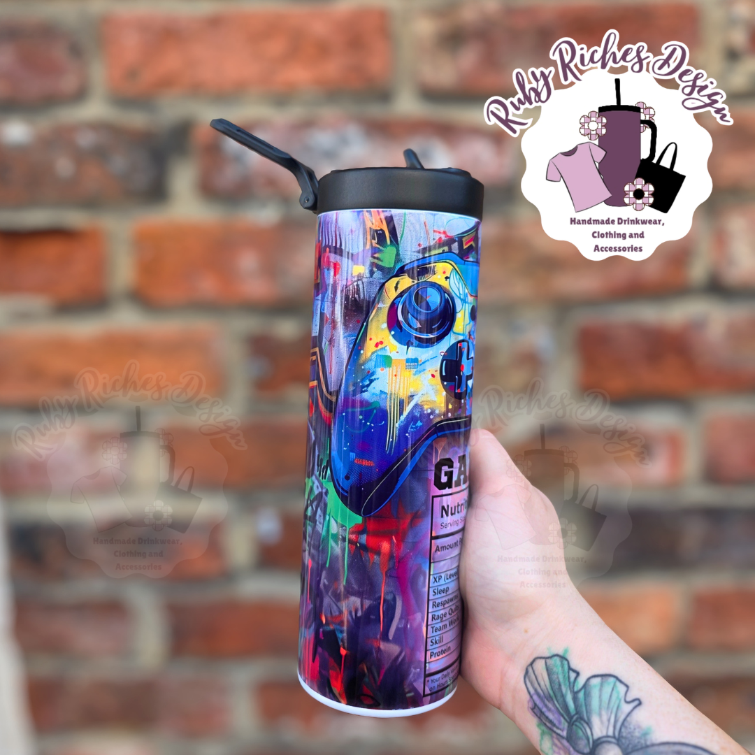 Gamer Flip Lid Double Wall Insulated Metal Bottle