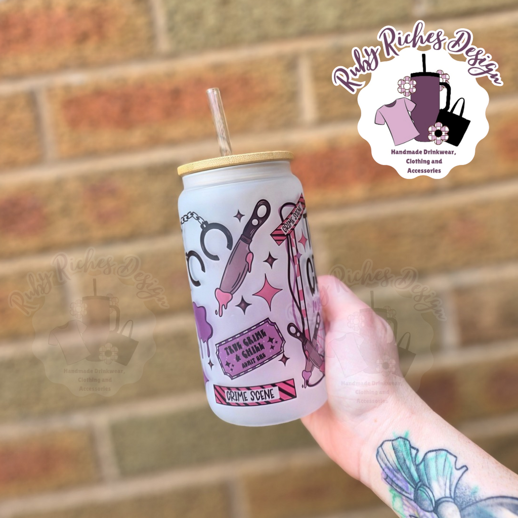 True Crime Addict Glass Tumbler