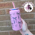 Rainbow Plated Bows Engraved Metal 16oz Double Wall Insulated Tumbler