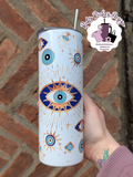 Evil Eye Theme 20oz Double Wall Insulated Metal Tumbler