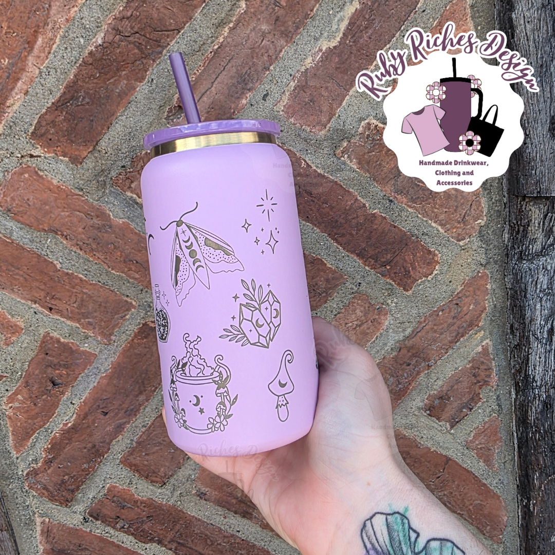 Witchy Theme Gold Plated Engraved Tumbler