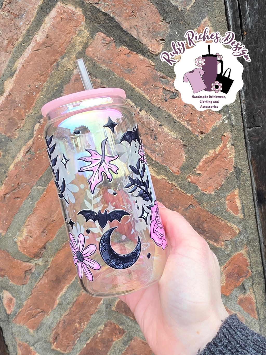 Holographic Glass Ghost Tumbler