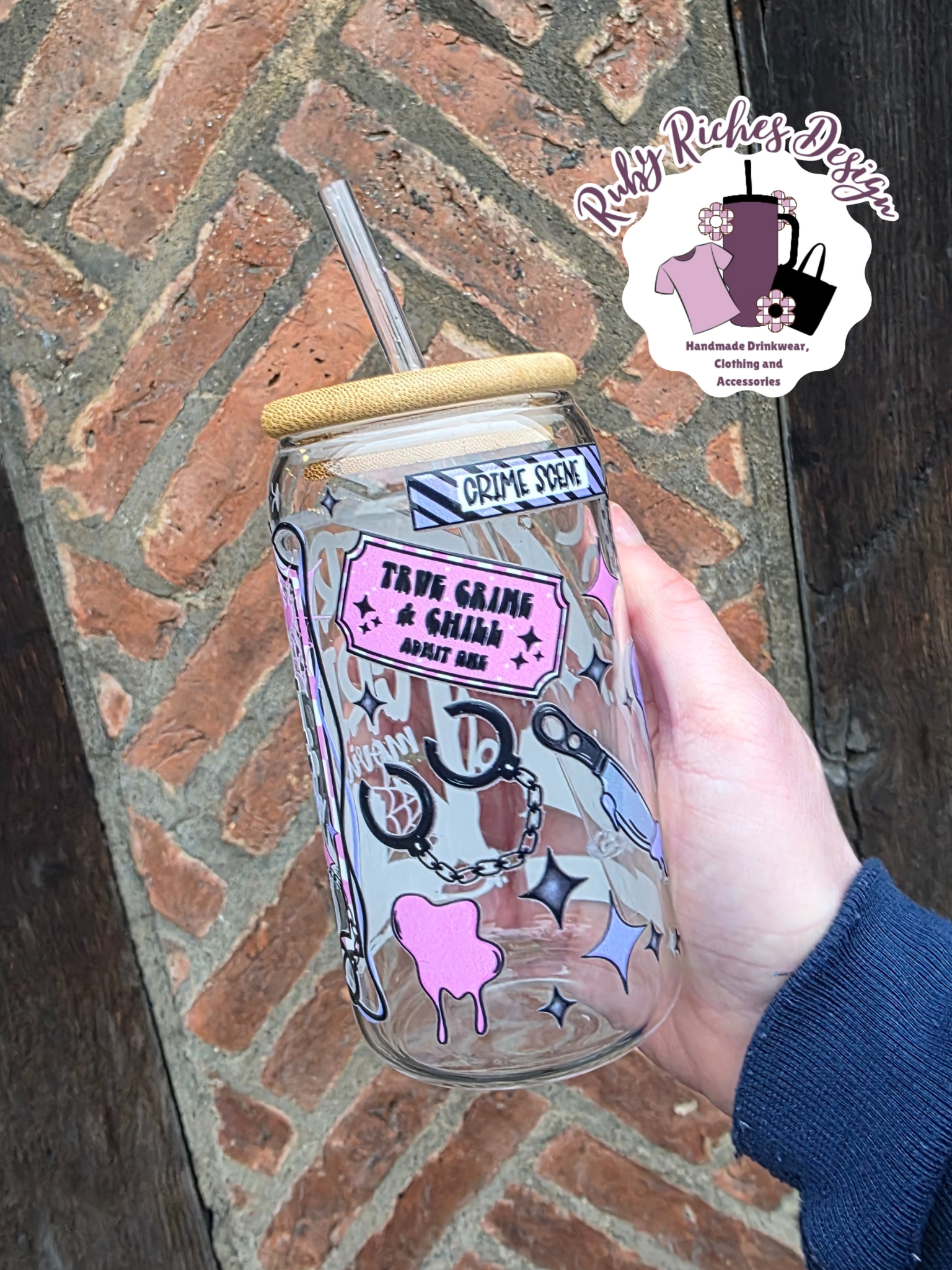 True Crime Addict Glass Tumbler