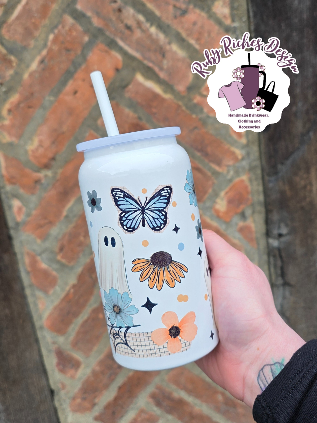 Spring Ghostie 16oz Double Wall Insulated Metal Tumbler