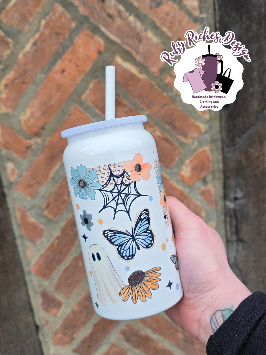 Spring Ghostie 16oz Double Wall Insulated Metal Tumbler