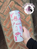 Pink Western Theme 20oz Metal Tumbler