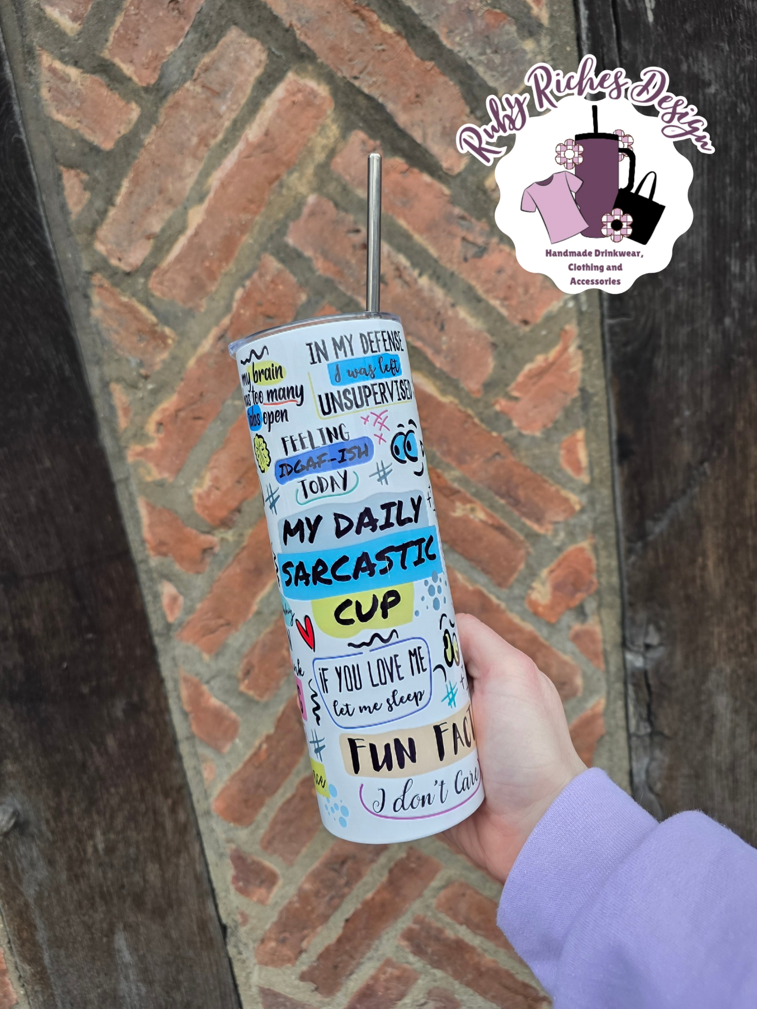 Daily Sarcastic Cup 20oz Double Wall Insulated Metal Tumbler