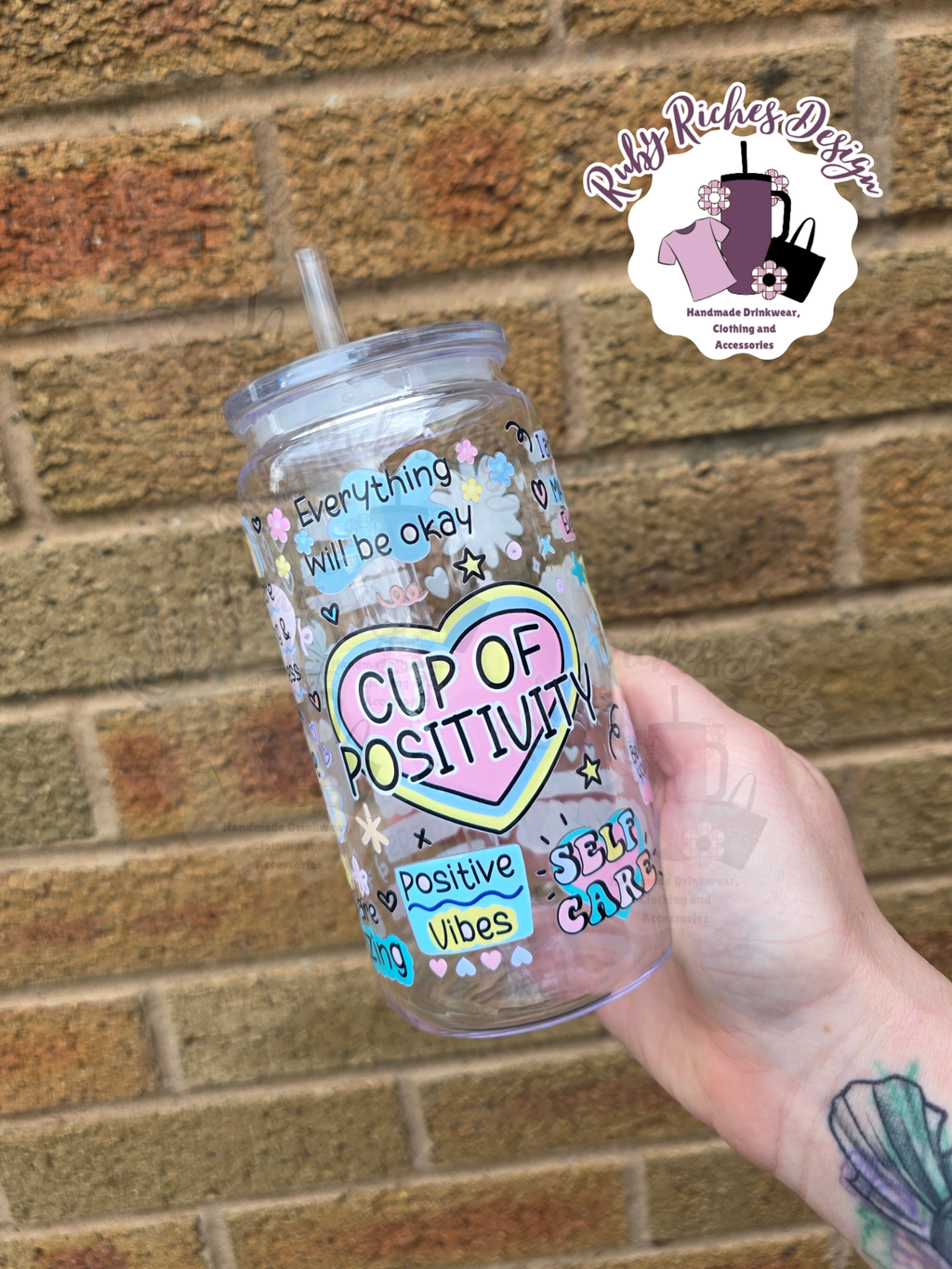 Cup Of Positivity Plastic 16oz Tumbler