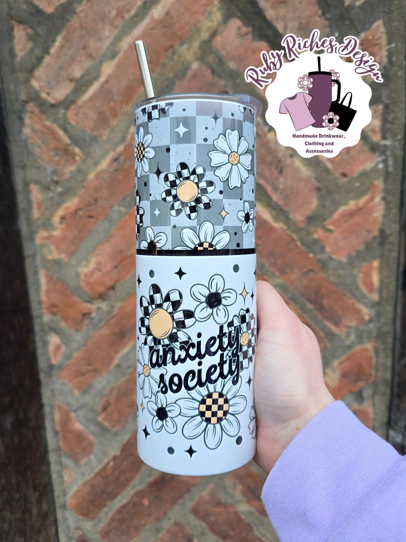 Anxiety Society Floral 20oz Double Wall Insualted Tumbler