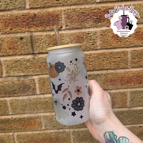 Autumnal Theme 16oz Frosted Glass Tumbler