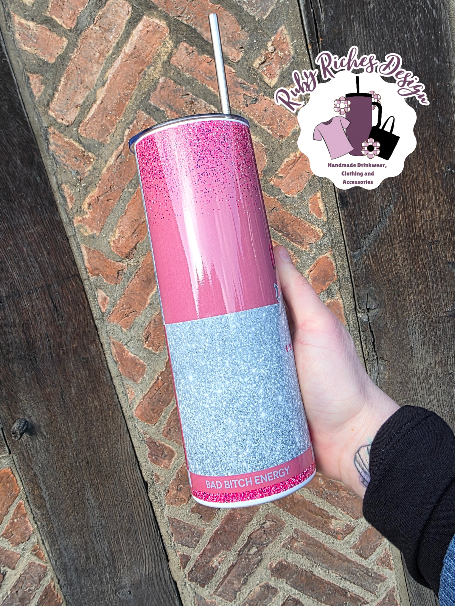 Redbull Pink Bad B*tch Energy Double Wall Insulated Metal Tumbler