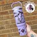Fantasy Reader Bookish Style 30oz Flip Lid Double Wall Insulated Shimmer Tumbler