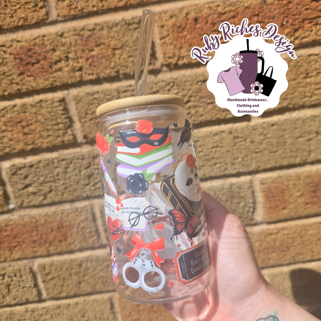 Dark Romance Theme Glass Tumbler