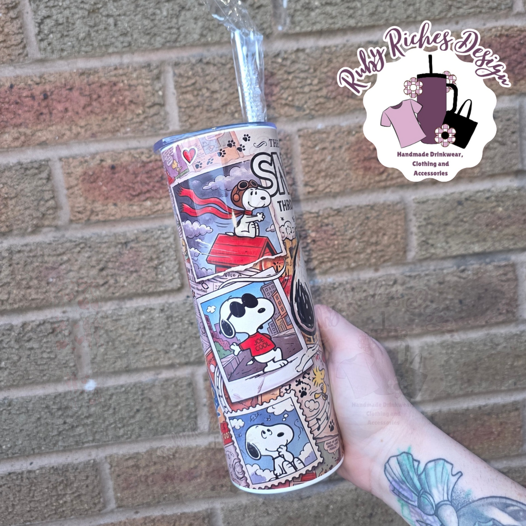 Retro Dog Theme 20oz Double Wall Insulated Metal Tumbler