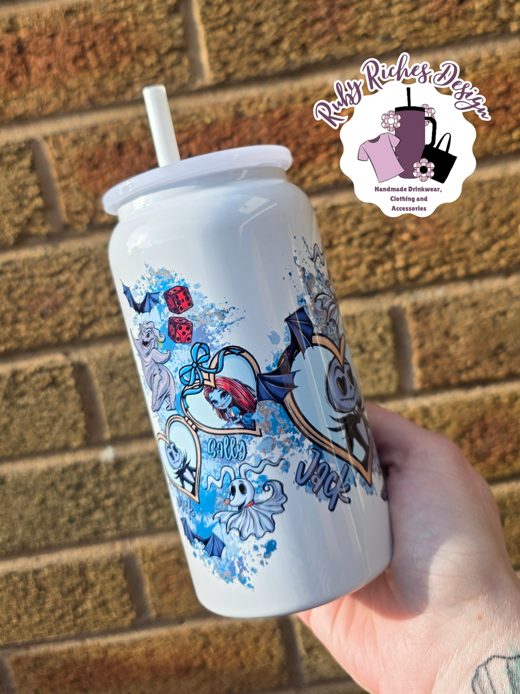 Spooky Jack Style 16oz Double Wall Insulated Metal Tumbler