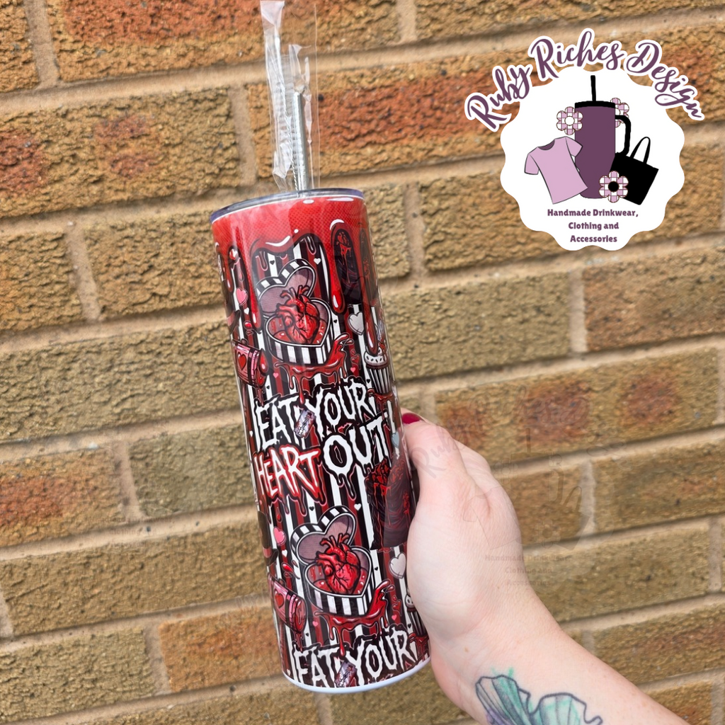 Eat Your Heart Out, Art The Clown 20oz Double Wall Insulated Metal Tumbler