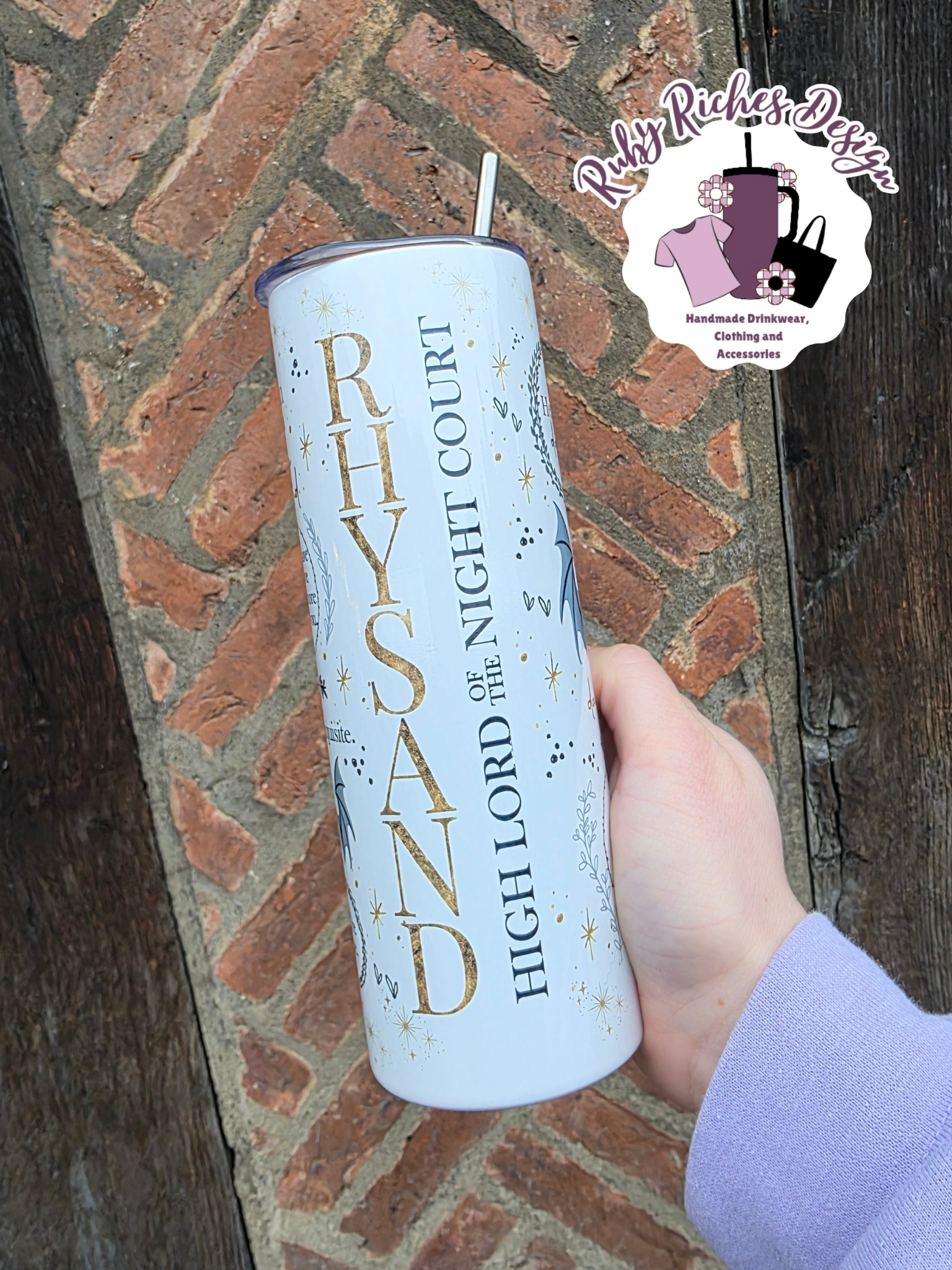 A Court Of Thrones And Roses Theme 20oz Double Wall Insulated Metal Tumbler