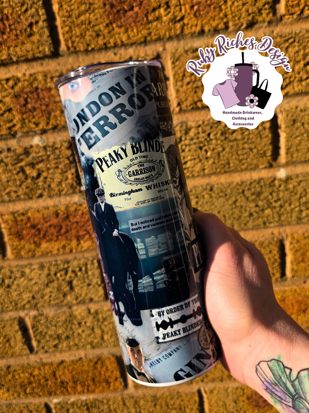 Peaky 20oz Double Wall Insulated Metal Tumbler with metal straw