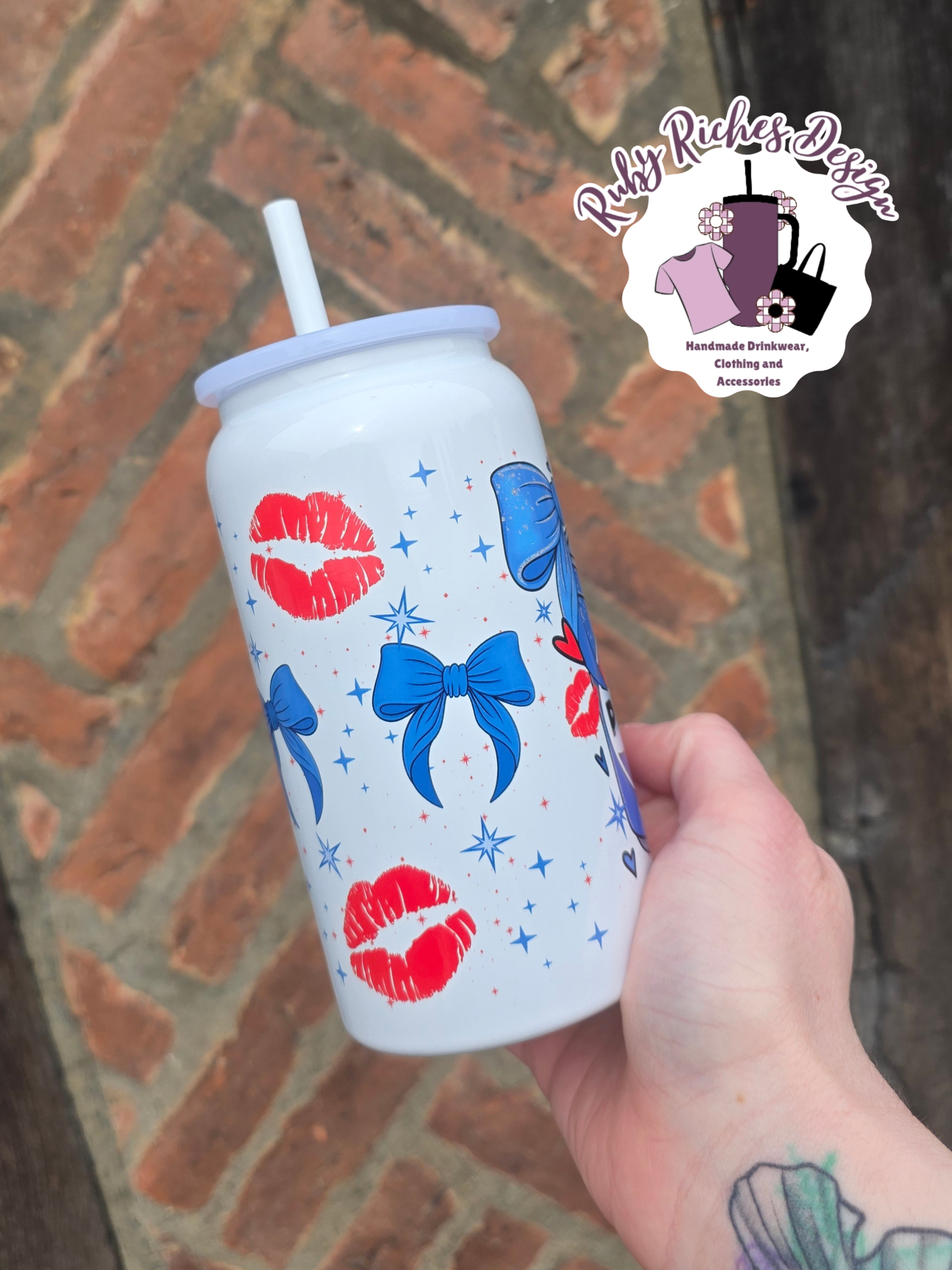 Drinks Bow 16oz Double Wall Insulated Metal Tumbler