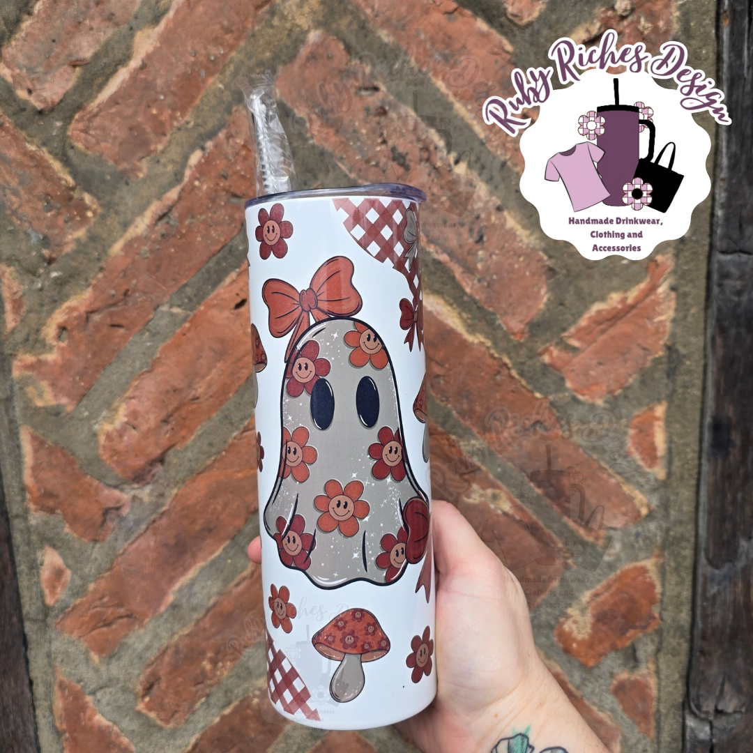 Autumn Ghostie Theme 20oz Double Wall Insulated Metal Tumbler