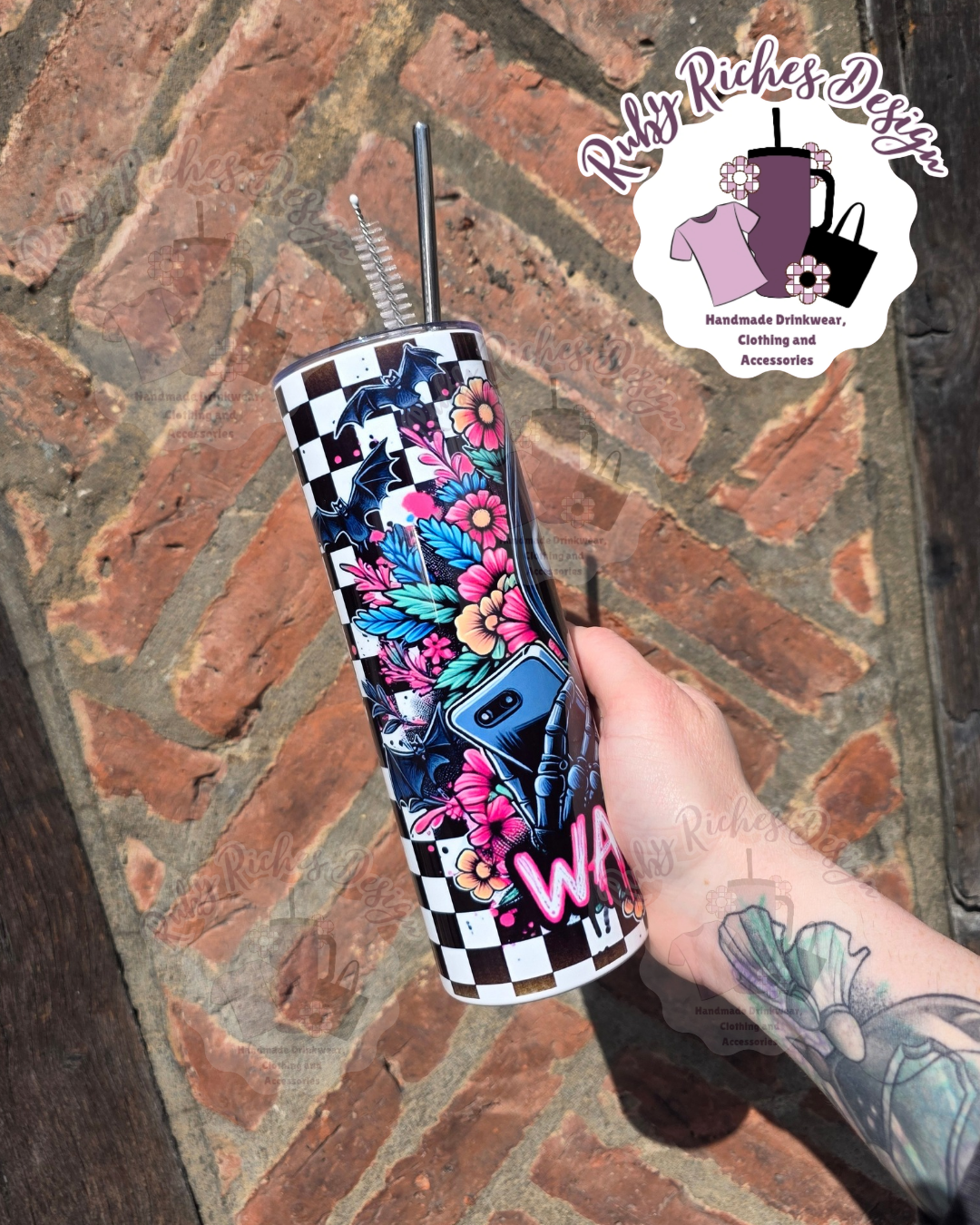 Wazzup Ghost Face Double Wall Insulated Metal Tumbler