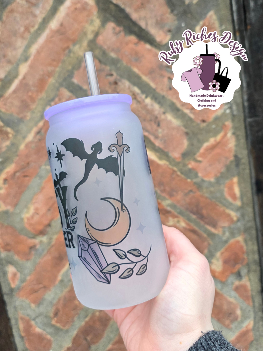 Fantasy Reader Frosted Glass Tumbler