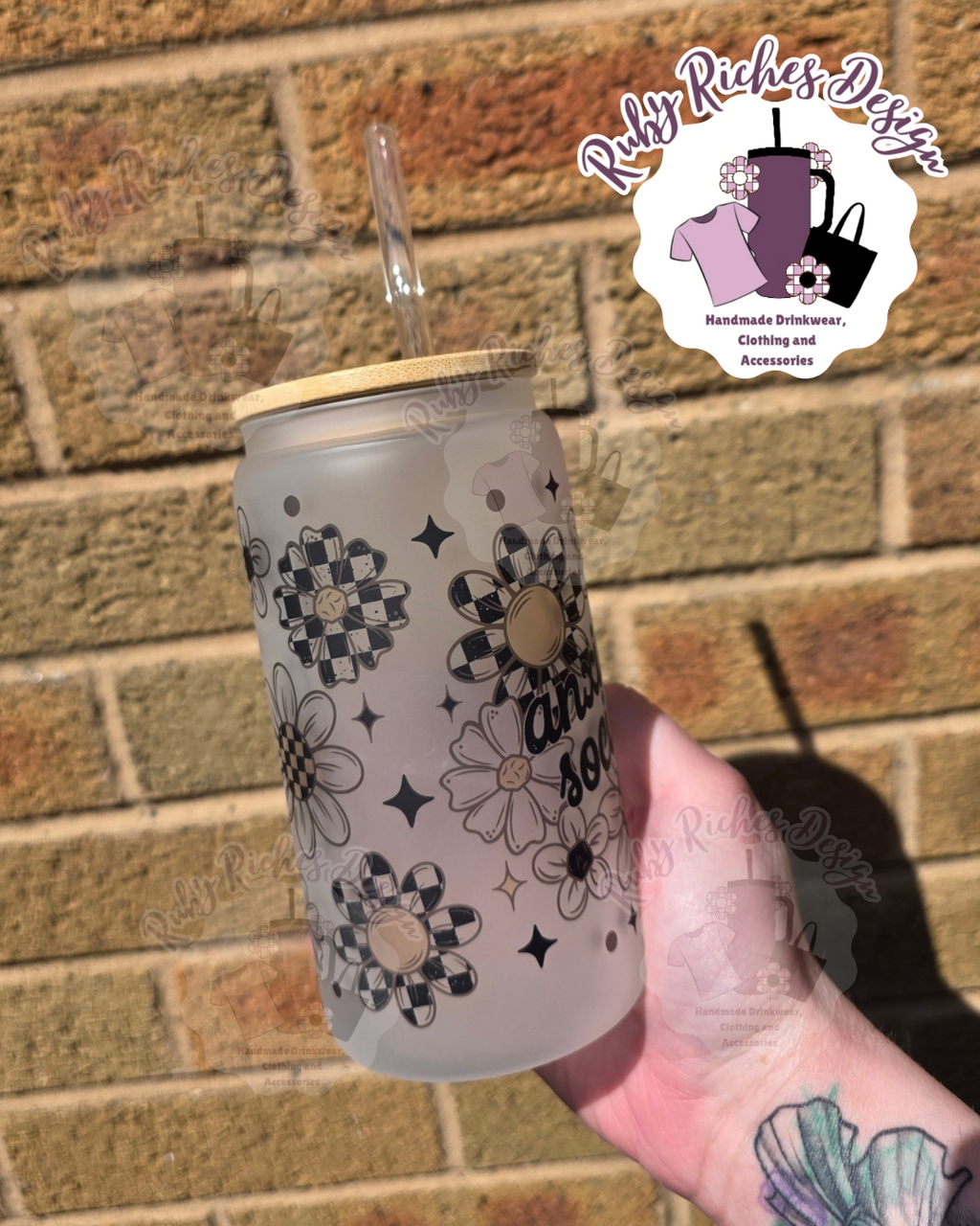 Anxiety Society Frosted Glass Tumbler