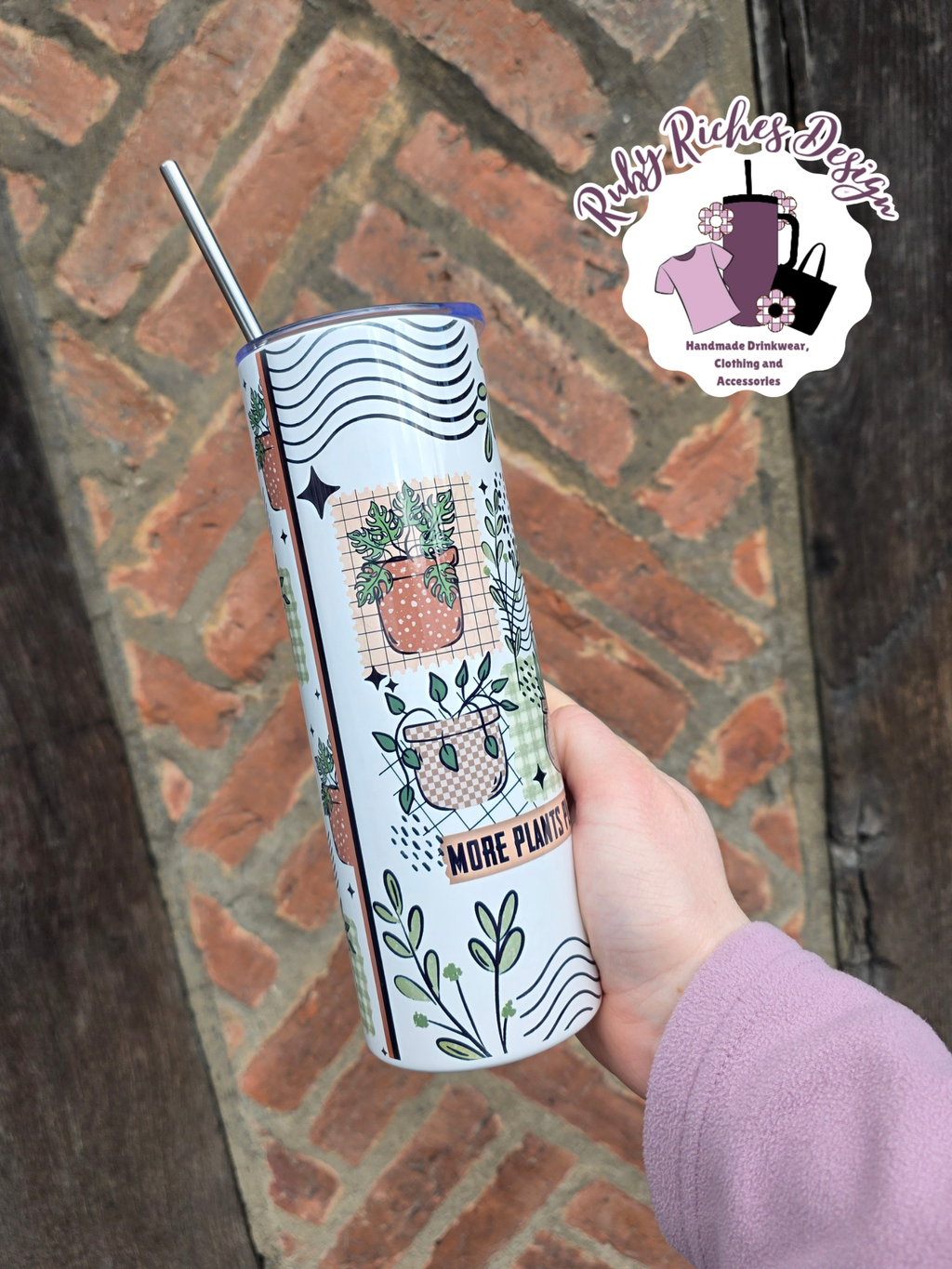 More Plants Please 20oz Double Wall Insulated Metal Tumbler
