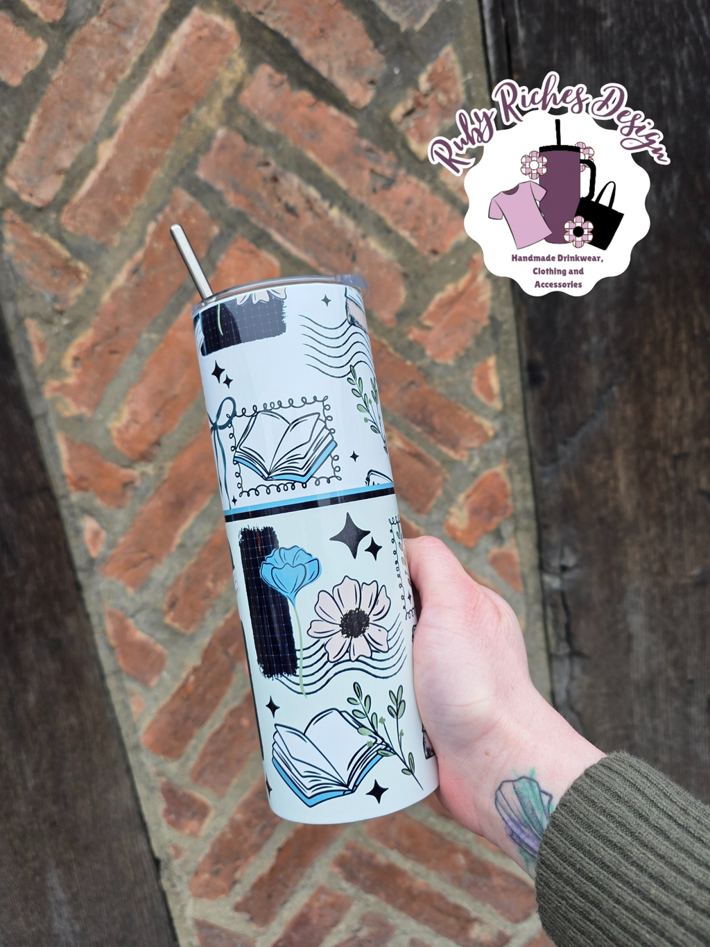 All Booked Up Double Wall Insulated Metal Tumbler