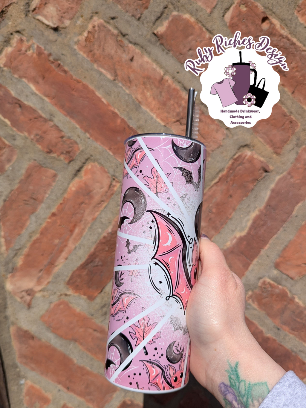 Spooky Bat 20oz Double Wall Insulated Metal Tumbler