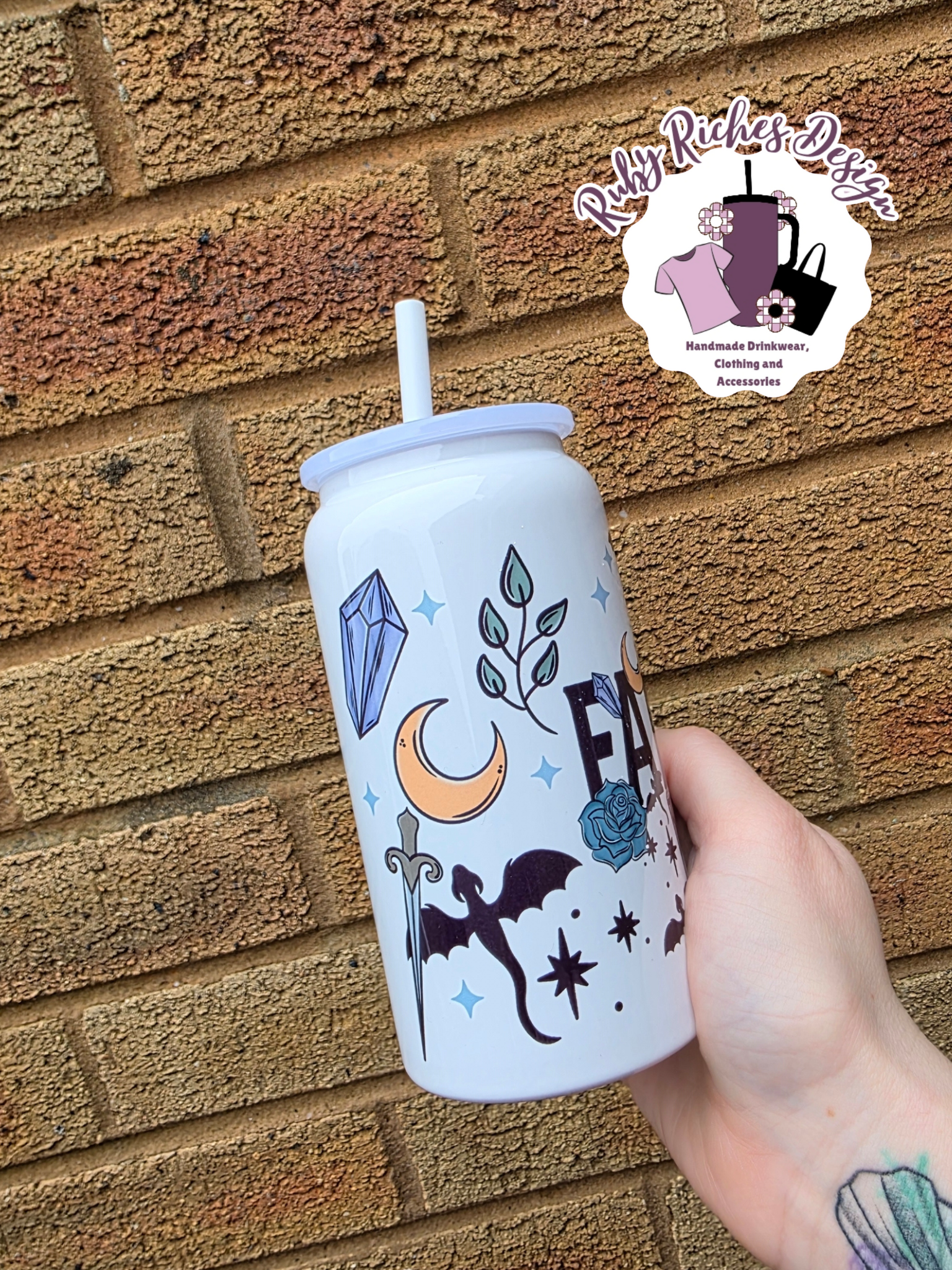 Fantasy Book Theme 16oz Double Wall Insulated Metal Tumbler