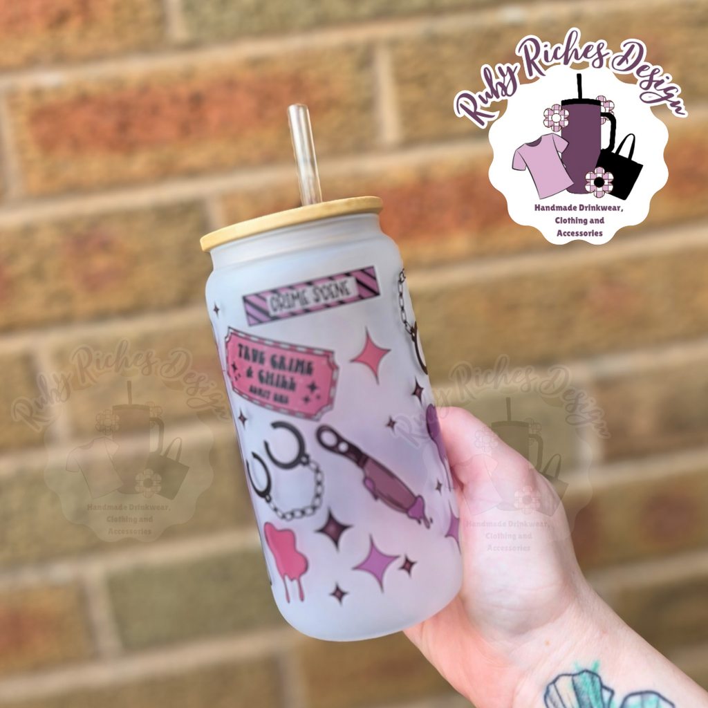 True Crime Addict Glass Tumbler