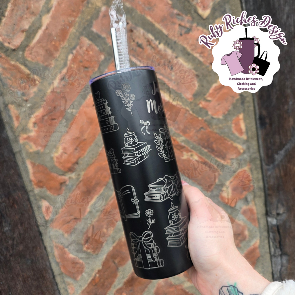 Just One More Chapter Engraved 20oz Double Wall Insulated Metal Tumbler