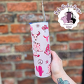 Pink Western Theme 20oz Metal Tumbler