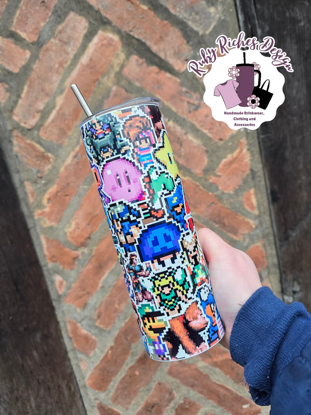 Retro Gamer 20oz Double Wall Insulated Metal Tumbler