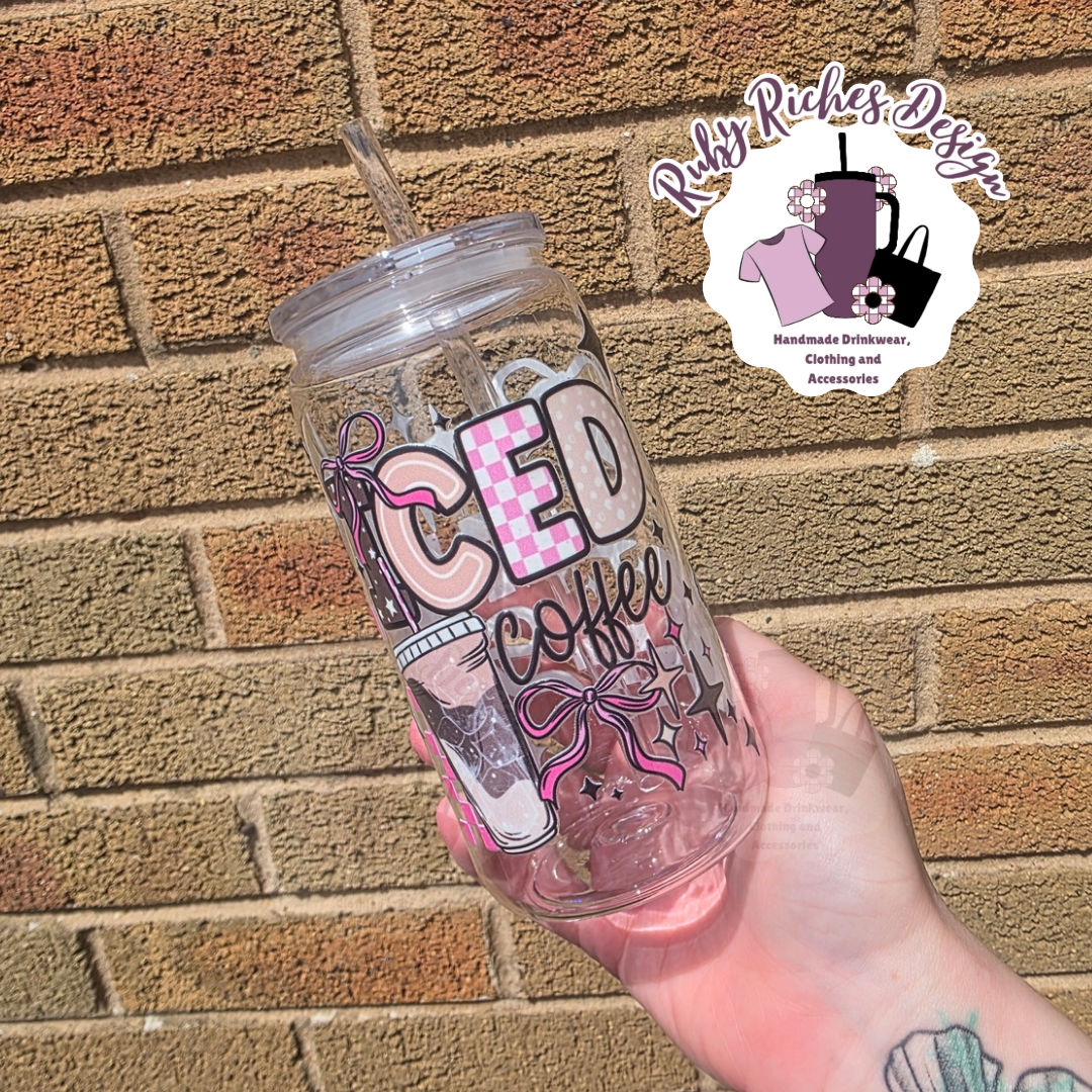 Iced Coffee Bows Theme 16oz Plastic Tumbler