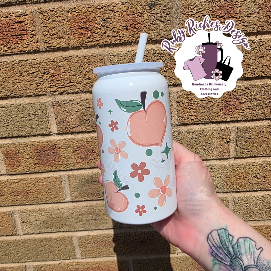Everything Is Peachy Double Wall Insulated 16oz Metal Tumbler