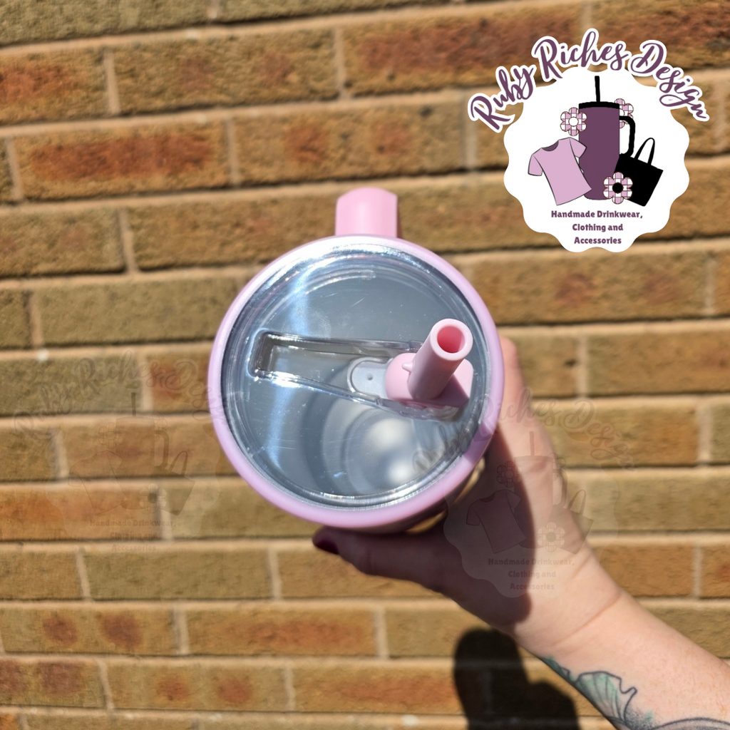 Cherry Theme 40oz Flip Lid Metal Tumbler with double wall insulation
