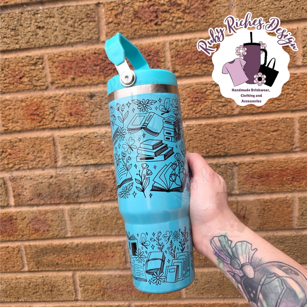 Sorry Im All Booked Up 30oz Flip Lid Shimmer Tumbler With Double Wall Insulation