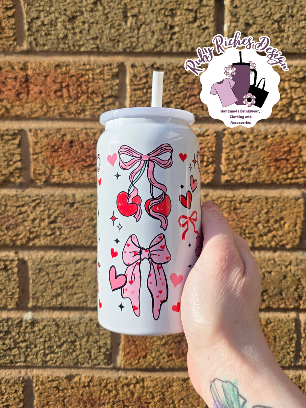 Cherry Bows 16oz Double Wall Insulated Metal Tumbler