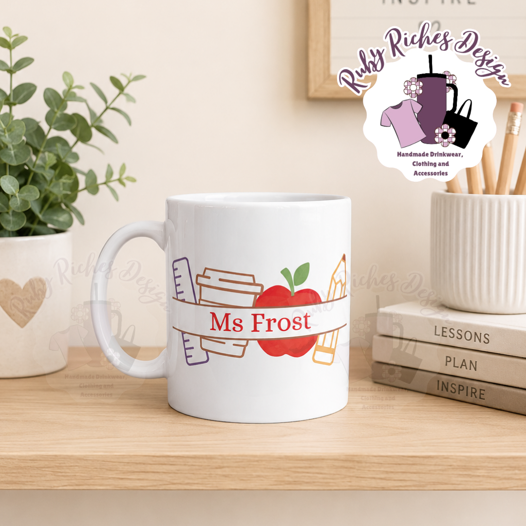 Teacher Theme 11oz Mug, Custom option Avaliable