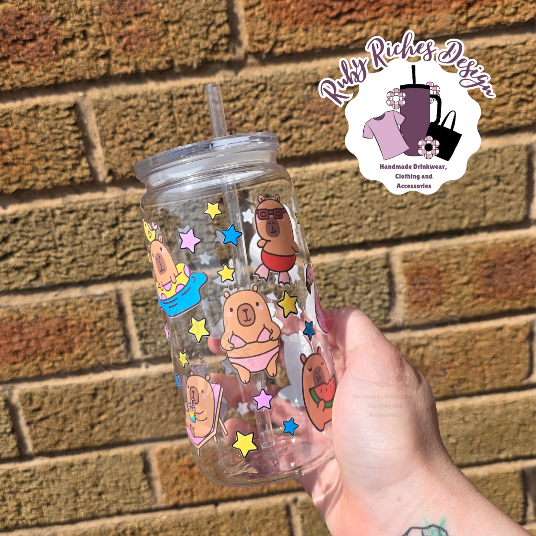 Summery Capybara Plastic Tumbler